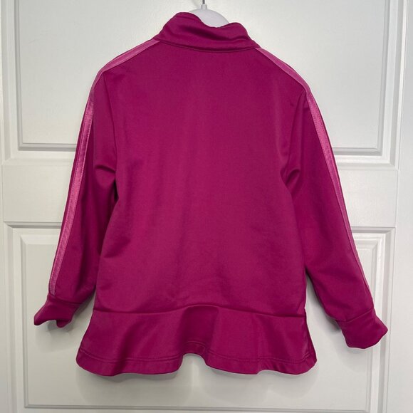 Adidas Track Jacket Toddler Girls Size 2T Lightweight Pink‎ 3 Lines Sleeves FLAW - Picture 3 of 11